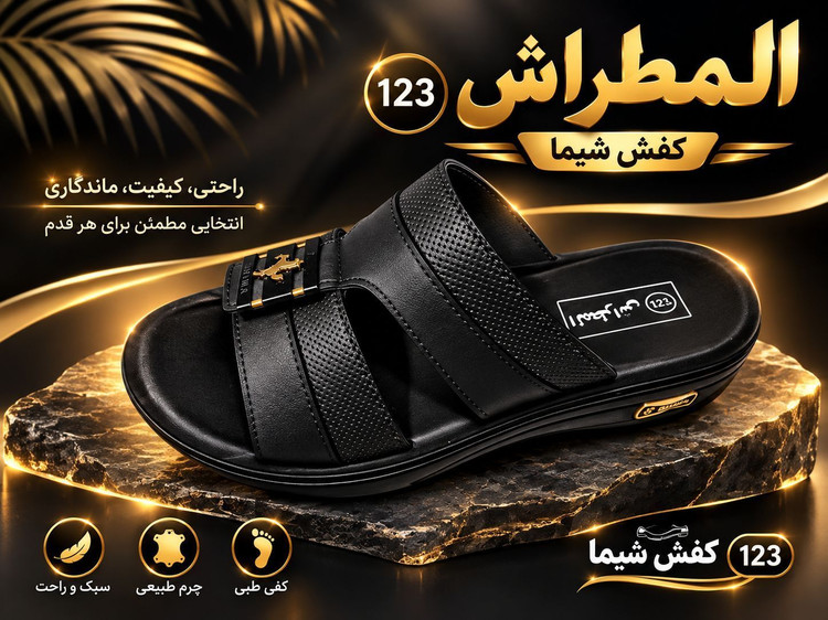 صندل مردانه المطراش شیما مدل123 (پاشنه 5 سانت)